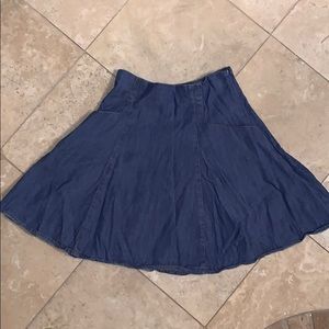 High rise jean skirt